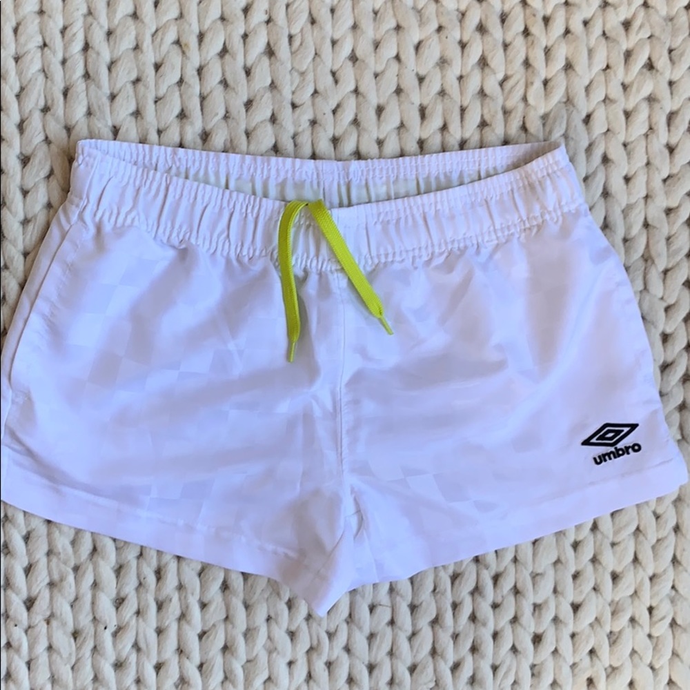 Umbro Athletic Checkerboard Shorts White Sz Small